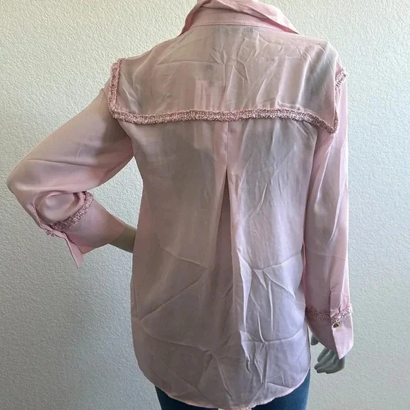 NWT Zara Contrast Textured Shirt Medium - Picture 8 of 9